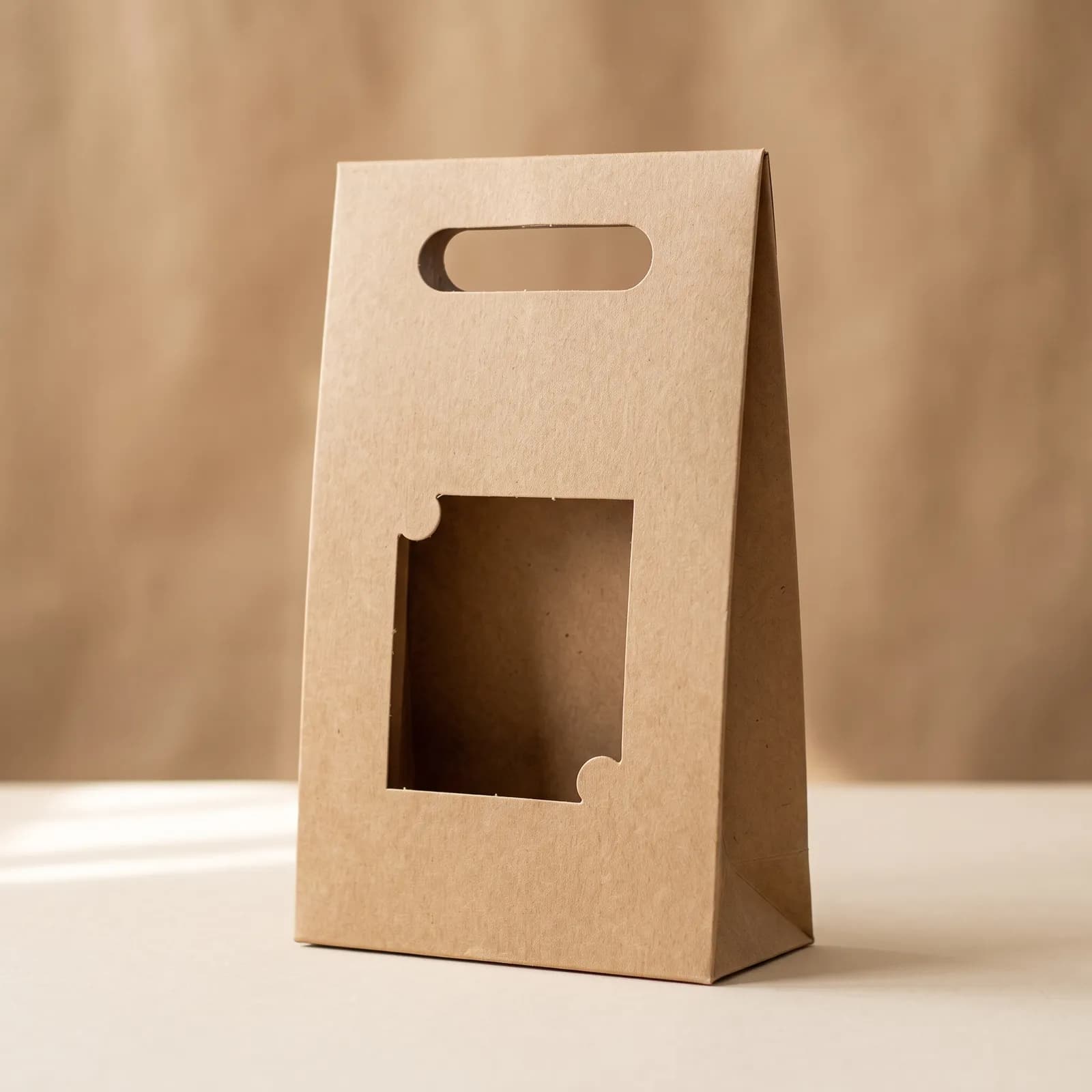 Sac Cadeau Kraft à Poignée Découpée